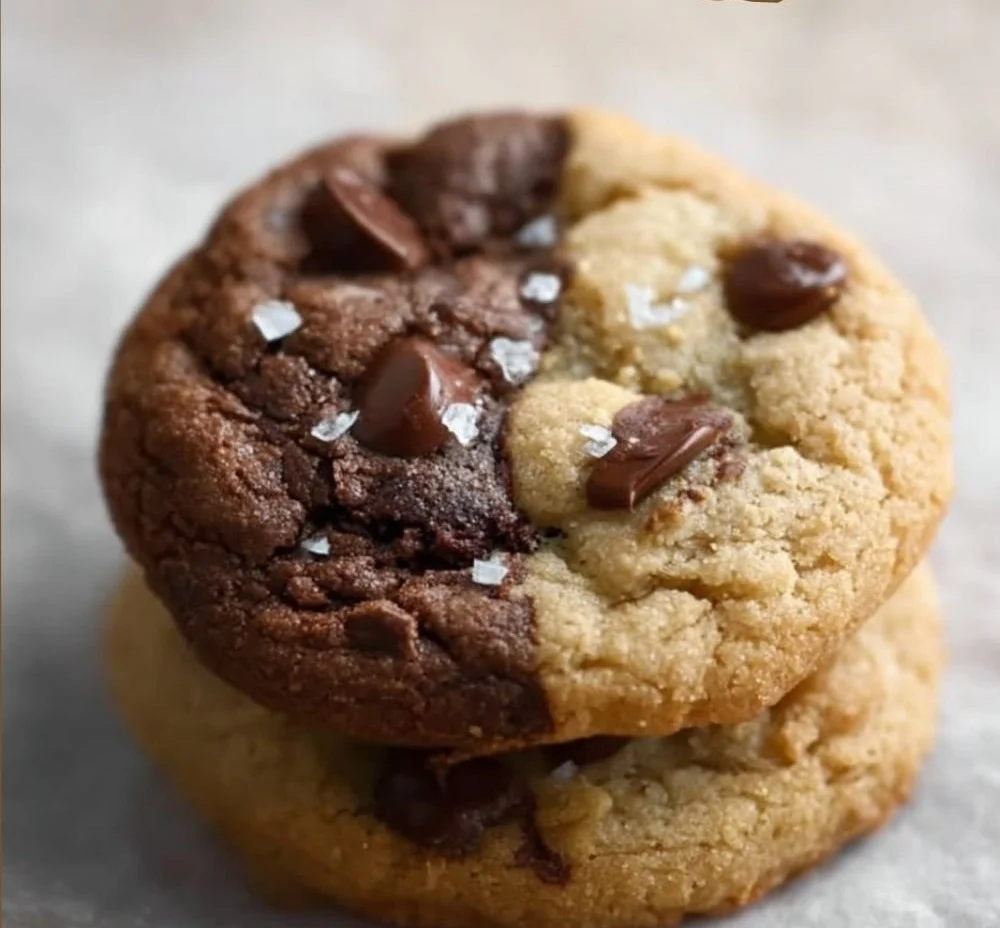 Plate of freshly baked Brookie Cookies, combining brownies and cookies in one treat.