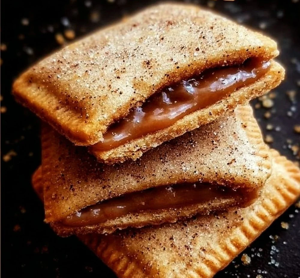 Homemade Brown Sugar Cinnamon Pop Tart Cookies on a wooden table