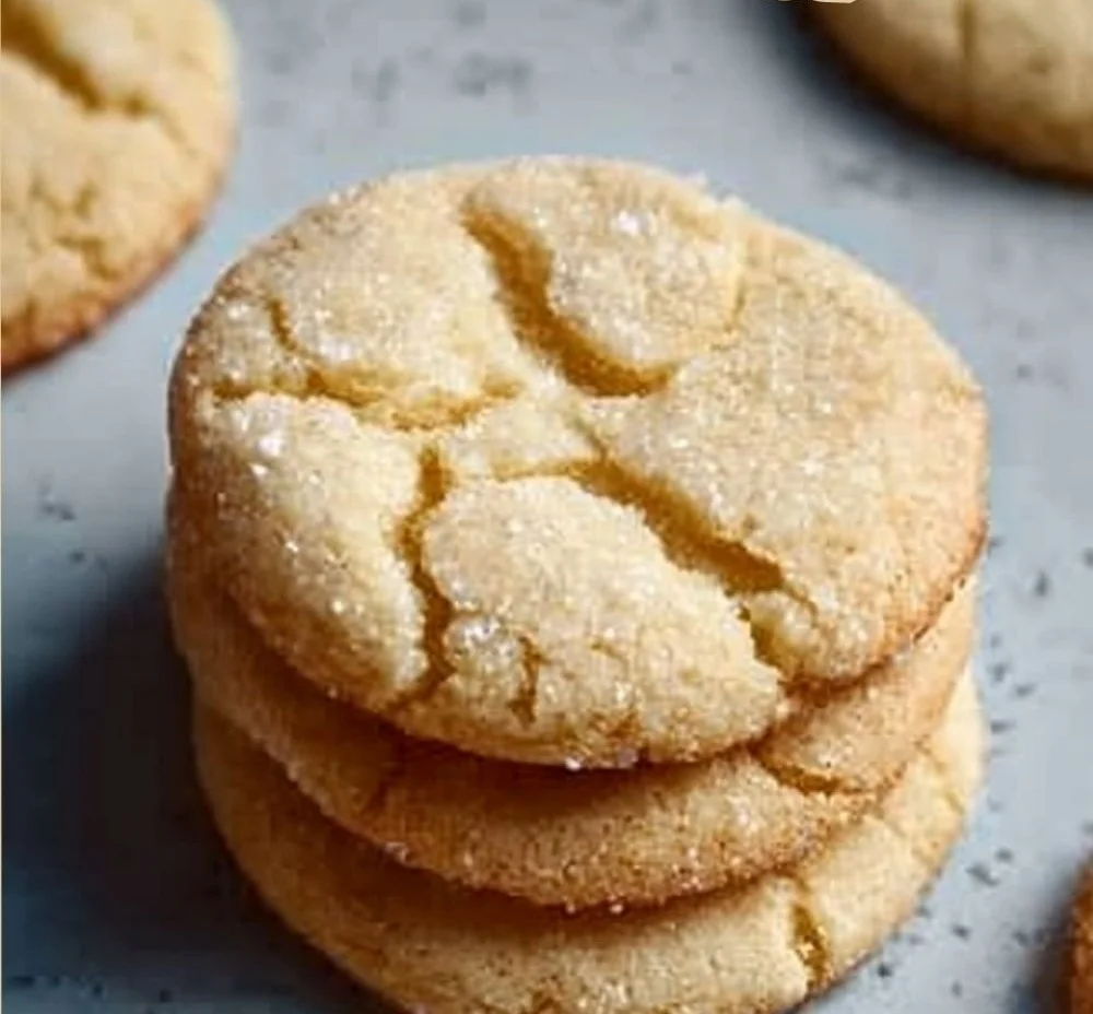 Classic soft and chewy sugar cookies on a plate