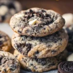 Delicious Cookies and Cream Cookies with chocolate chunks and creamy filling