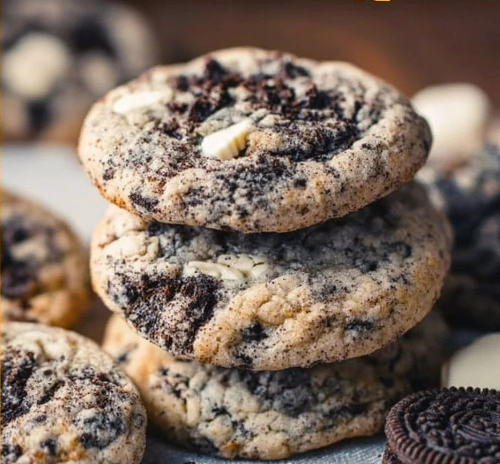 Delicious Cookies and Cream Cookies with chocolate chunks and creamy filling