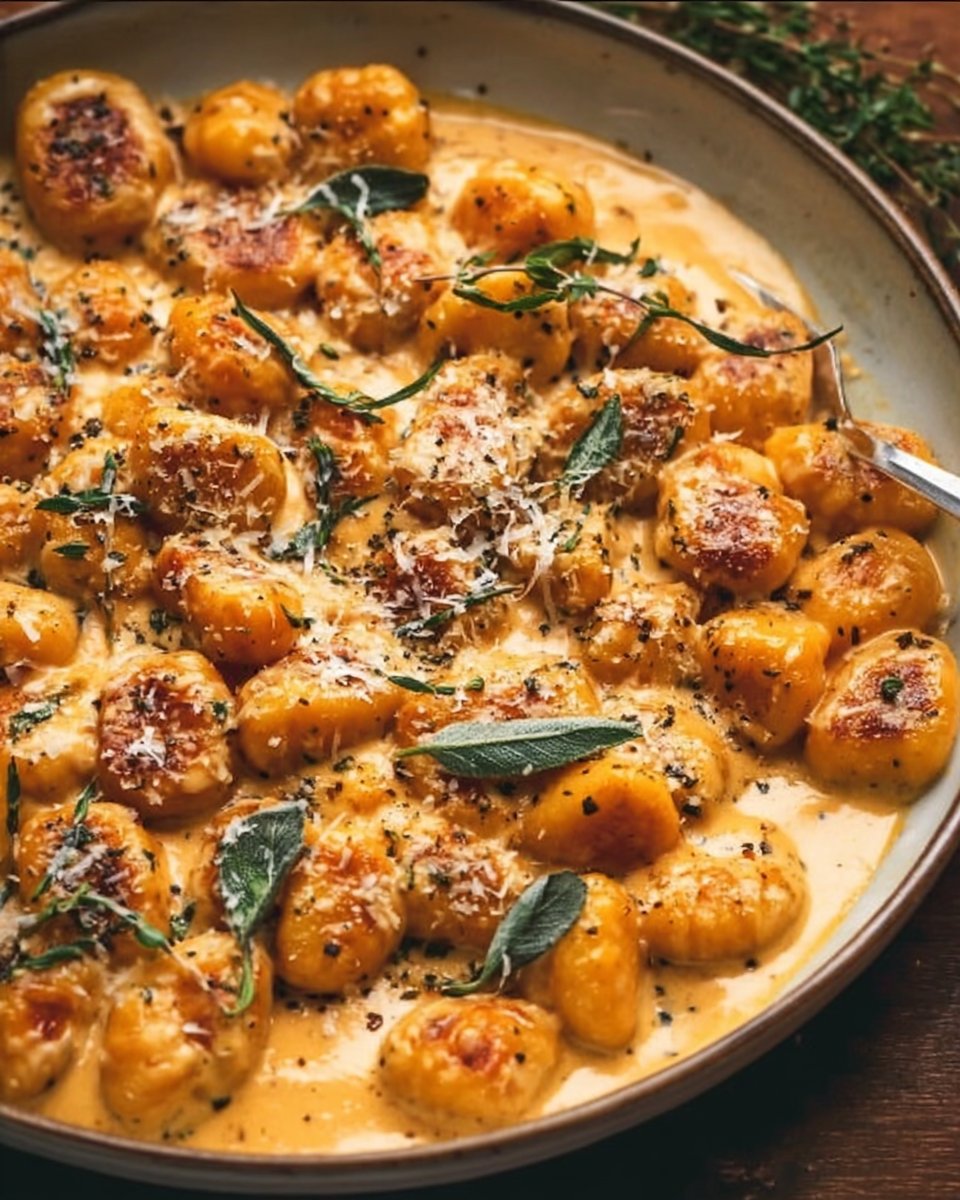 Butternut Squash Gnocchi with Garlic Parmesan Sauce
