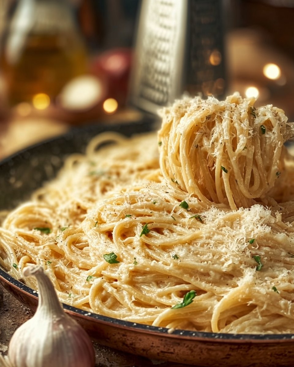 Cheesy Garlic Parmesan Spaghetti