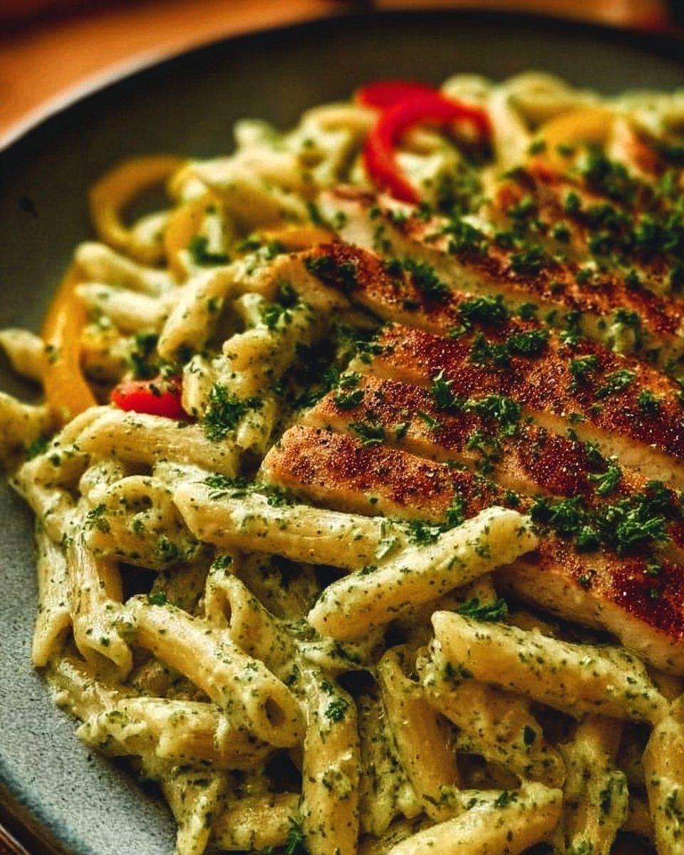 Creamy Pesto Pasta with Bell Peppers 2 Creamy Pesto Pasta with Bell Peppers