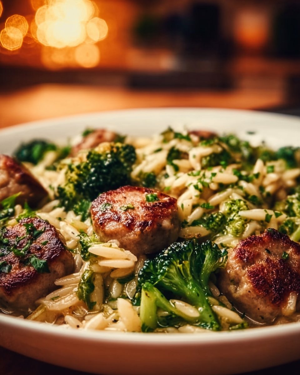 Chicken Sausage and Broccoli Orzo