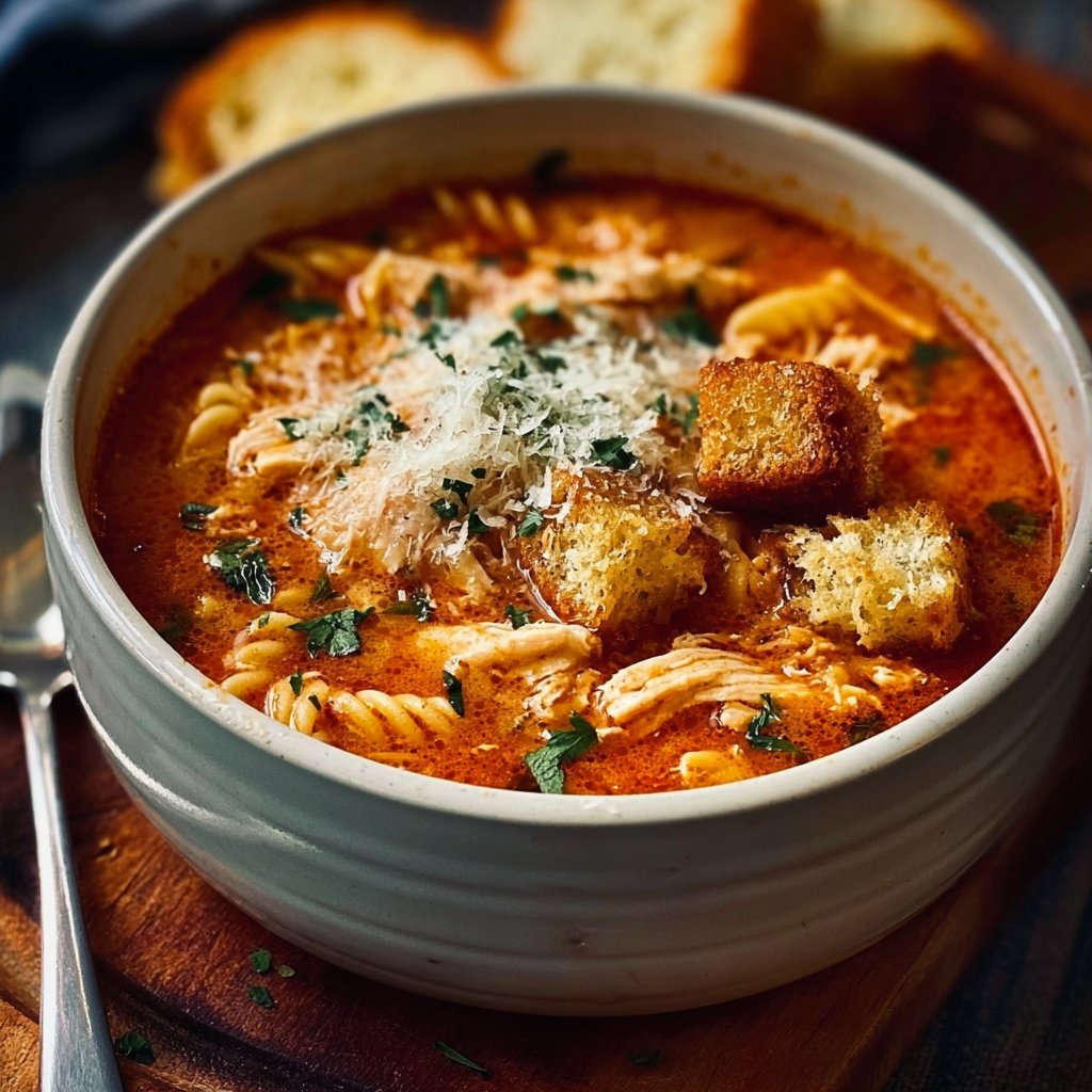 Crockpot Chicken Parmesan Soup