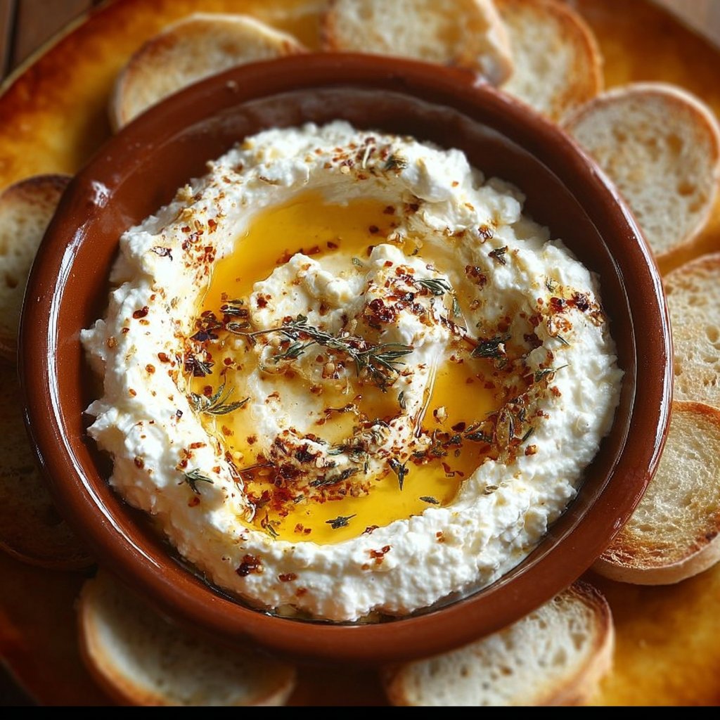 Appetizer Recipes Classy – Spicy Ricotta Dip with Hot Honey
