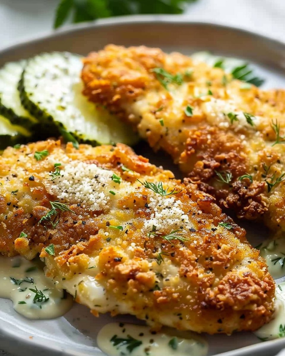 Crispy Dill Pickle Parmesan Chicken