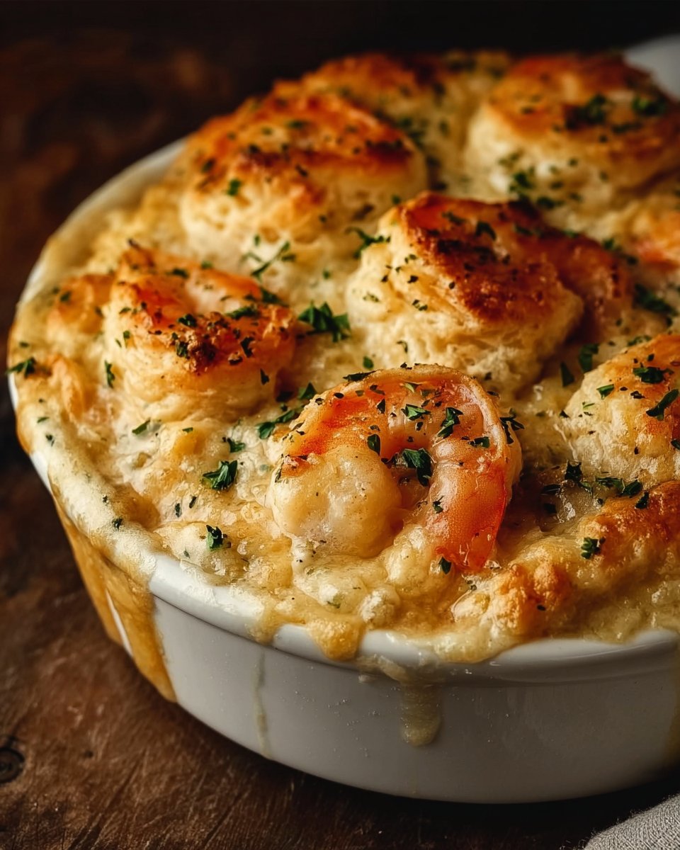 Shrimp & Lobster Cheddar Bay Biscuit Pot Pie