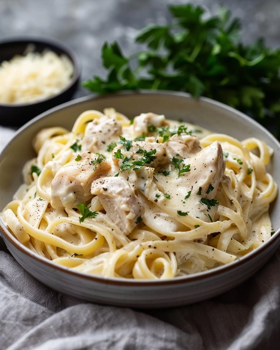 Dump-and-Bake Chicken Alfredo
