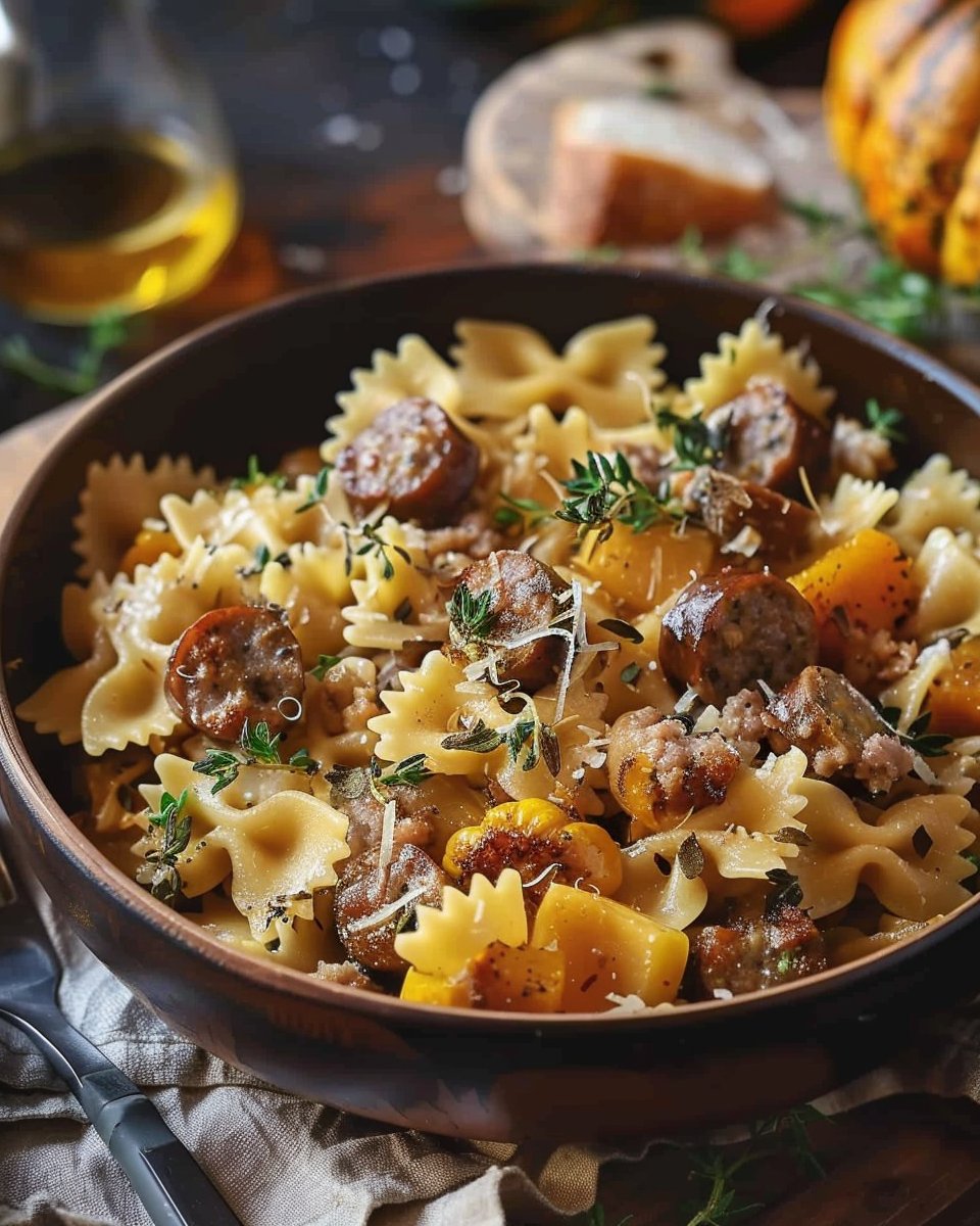 Autumn Sausage Pasta Squash