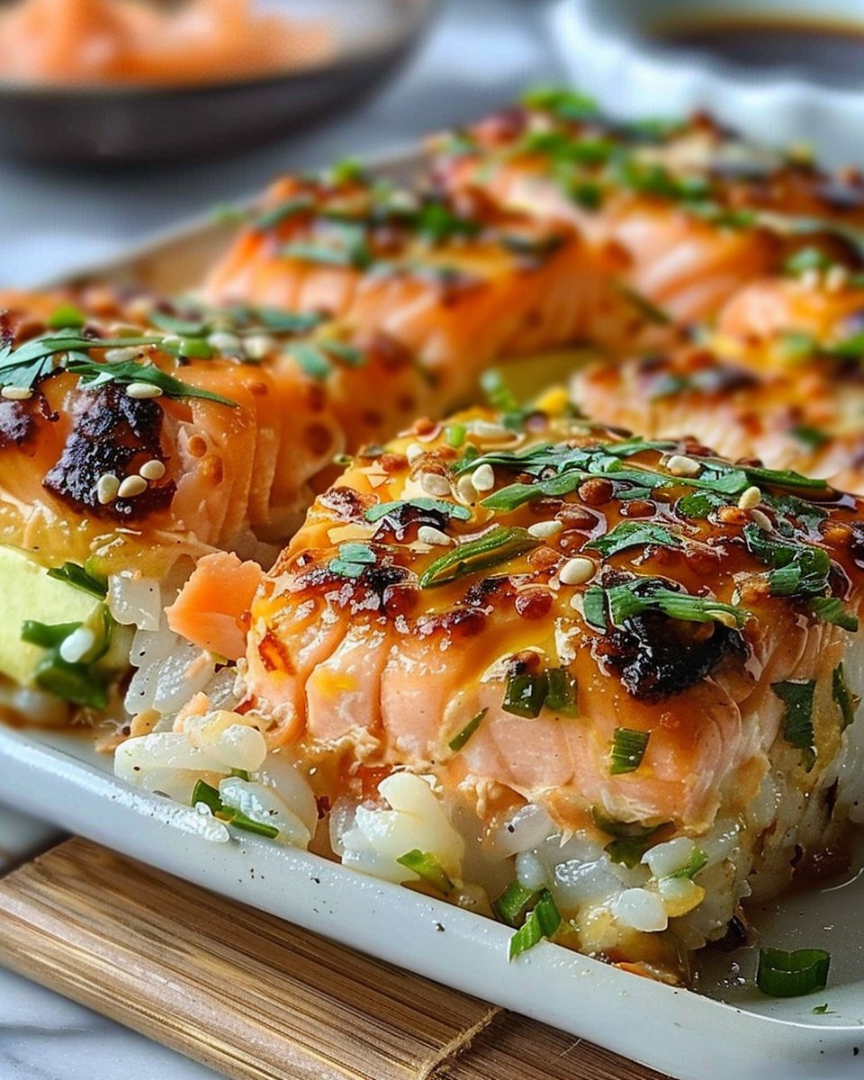 Spicy Salmon Sushi Bake Recipe