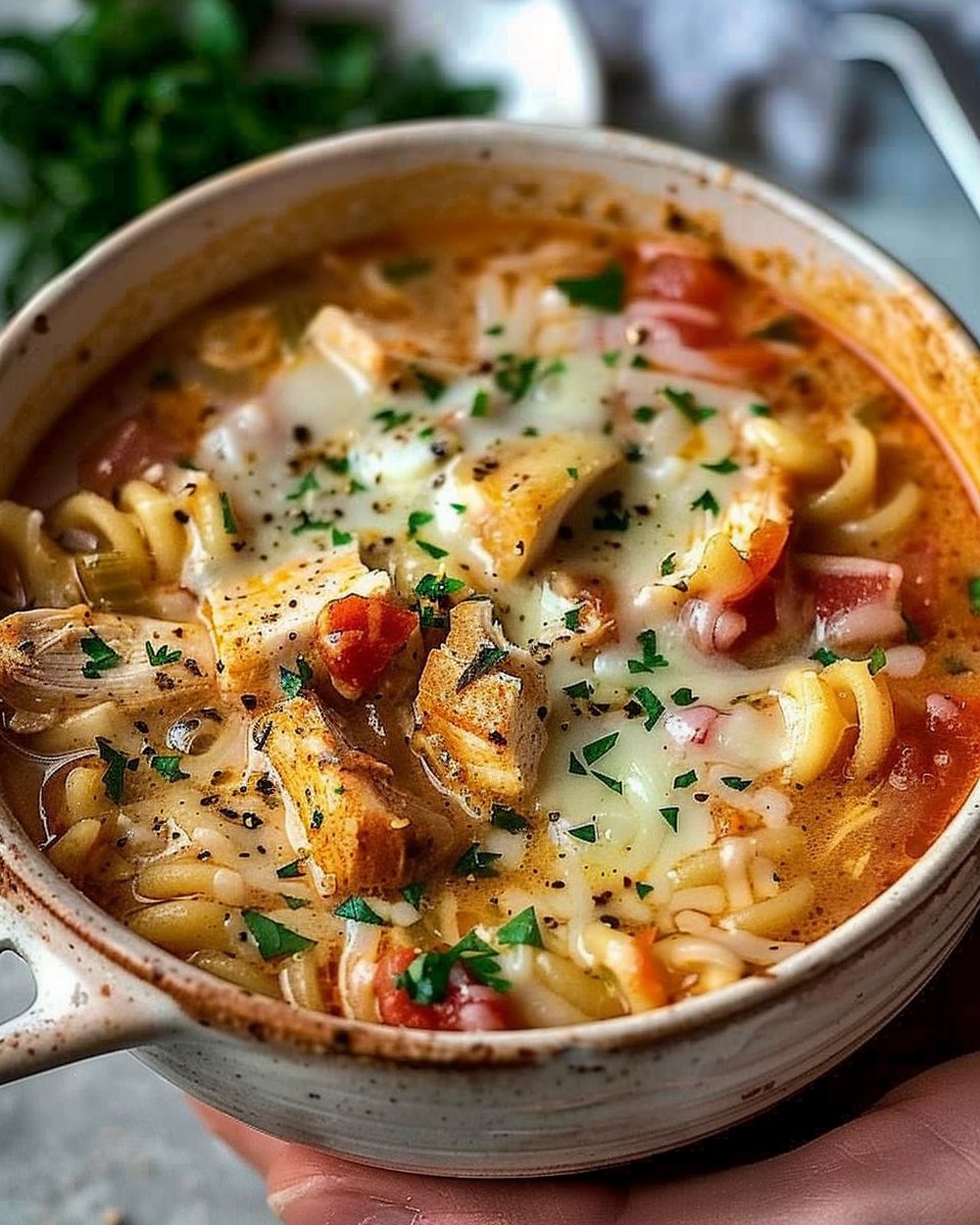 Crockpot Chicken Parmesan Soup