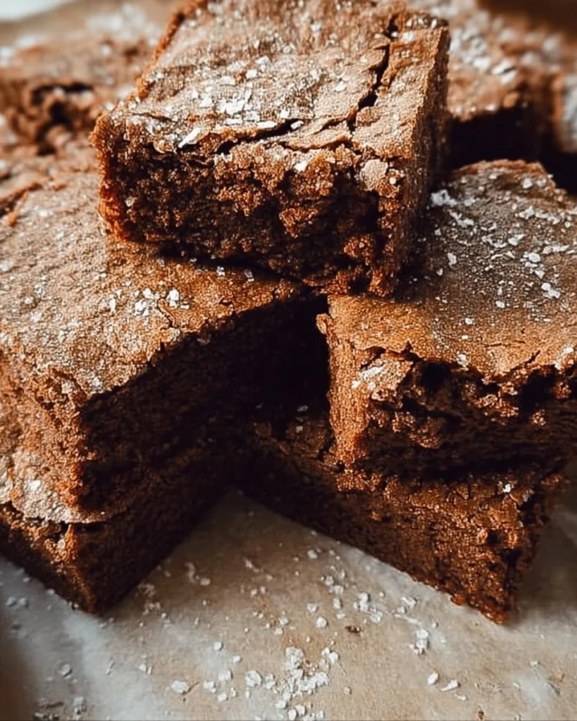 A plate of delicious gingerbread brownies topped with chocolate and spices