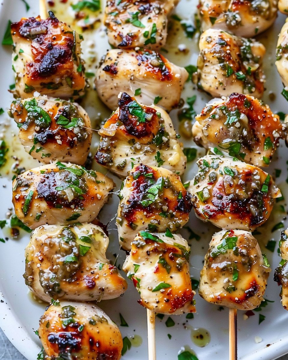 Garlic Parmesan Chicken Skewers
