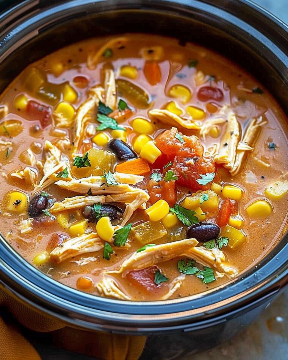Crockpot Chicken Tortilla Soup