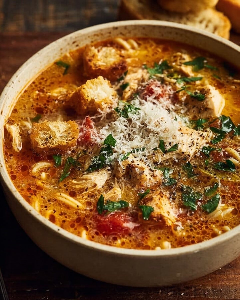 Crockpot Chicken Parmesan Soup