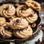 Plate of melt-in-your-mouth coffee butter cookies for the holidays