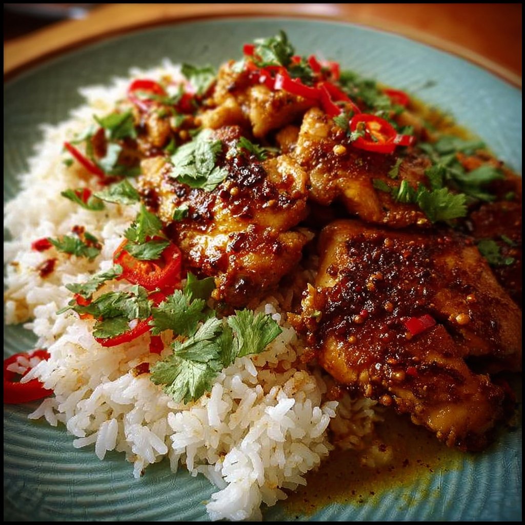 Spicy Maple Chicken & Coconut Rice 3 Spicy Maple Chicken & Coconut Rice
