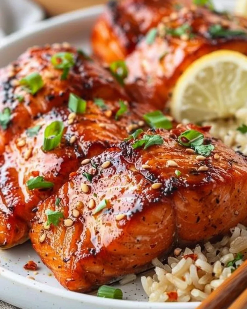 Baked healthy salmon dish with vegetables and herbs for a nutritious dinner