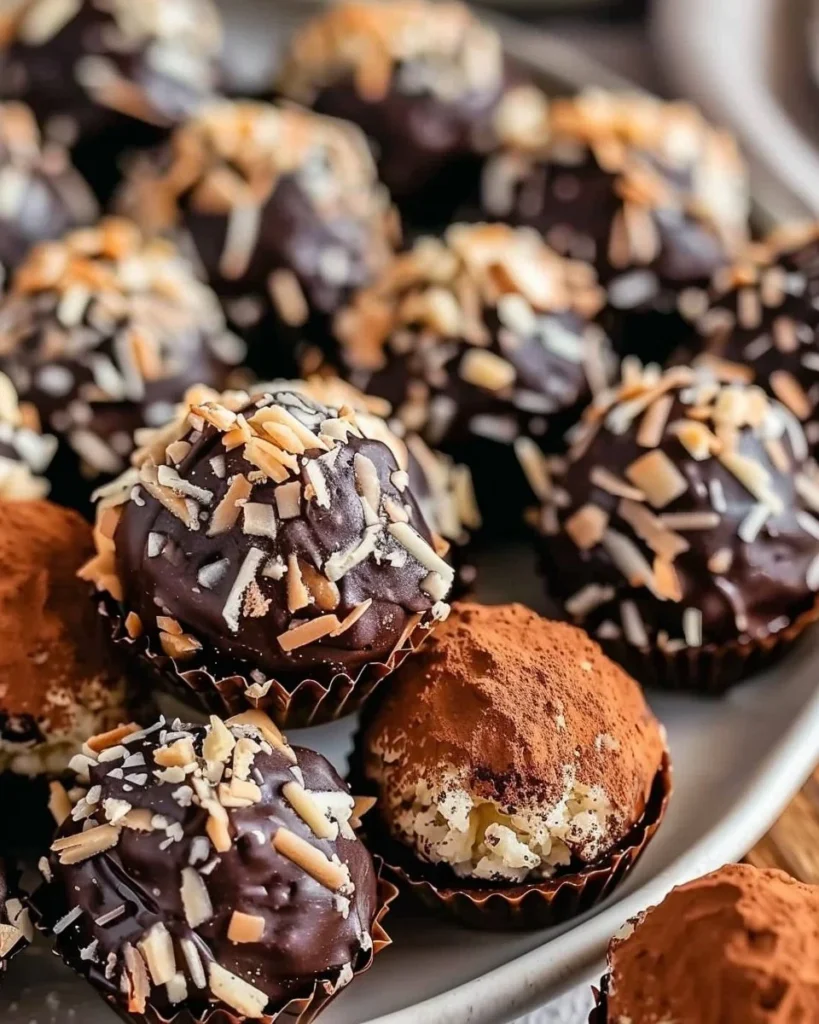 Delicious Samoa Truffles showcasing chocolate and coconut layers