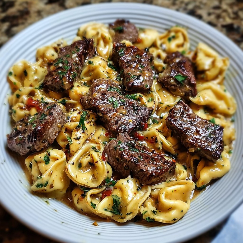 One-Pan Cowboy Butter Tortellini Steak Bites Recipe