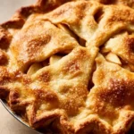 Delicious homemade apple pie with a golden crust and apple filling