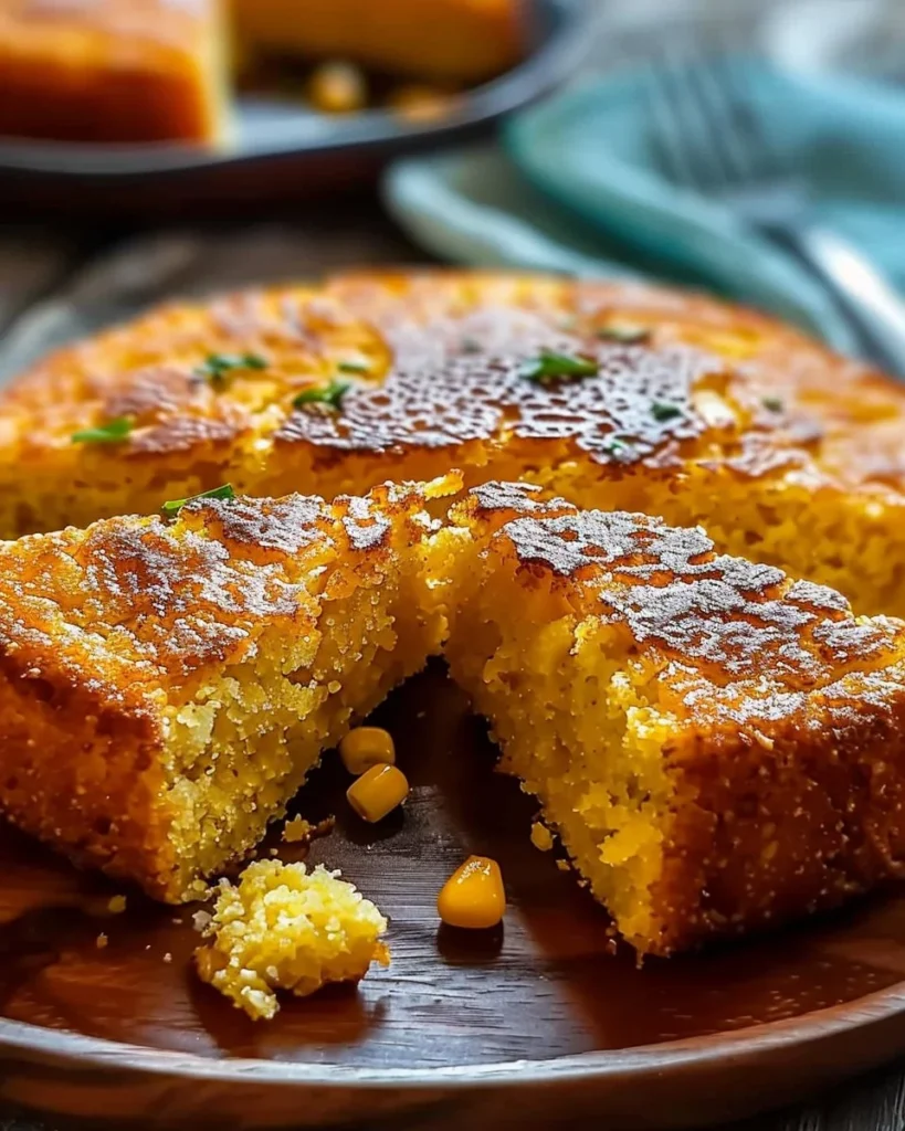Delicious slice of Best Navajo Cornbread served on a plate