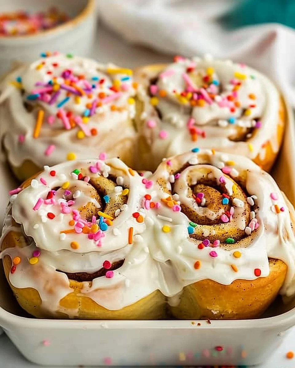 Birthday Cake Cinnamon Rolls 3 Birthday Cake Cinnamon Rolls