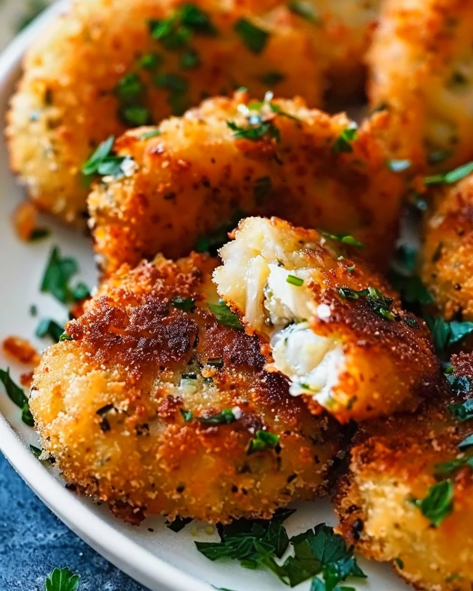 Crispy Air Fryer Fish Cakes with Garlic & Parsley