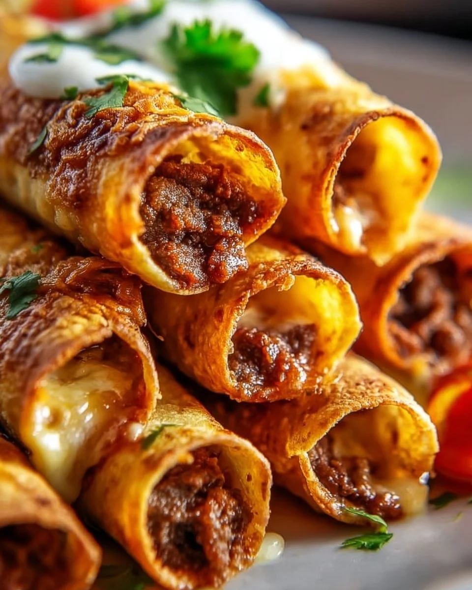 Crispy Cheesy Beef Taquitos 2 Crispy Cheesy Beef Taquitos