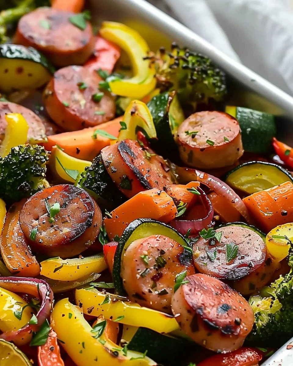 Easy Chicken Sausage and Veggies Sheet Pan