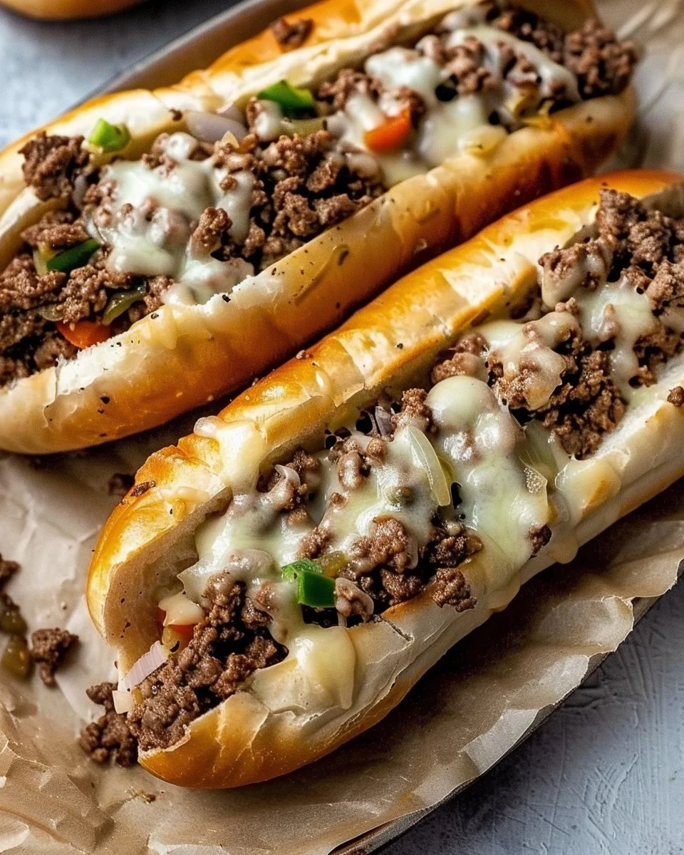 Ground Beef Philly Cheesesteaks