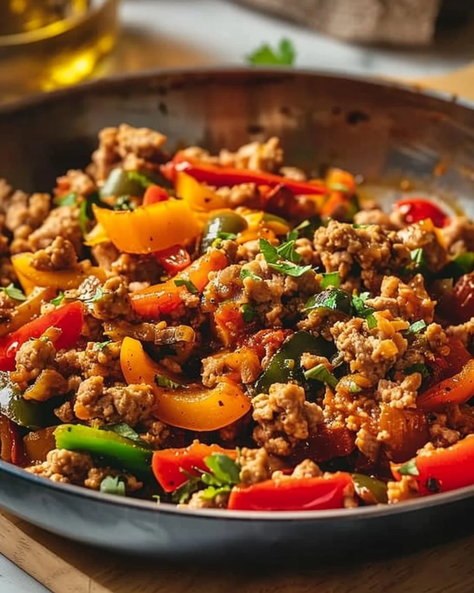Ground Turkey and Peppers 3 Ground Turkey and Peppers