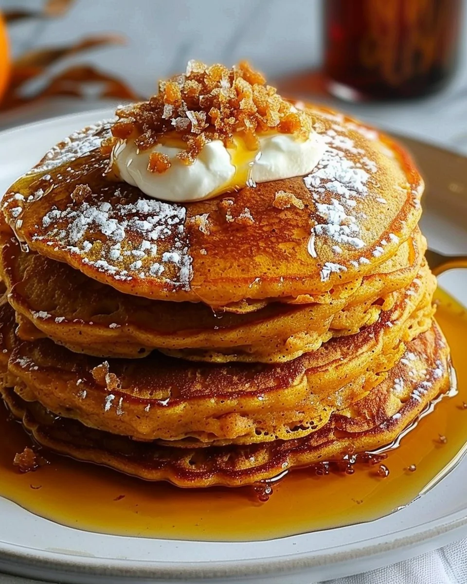 Pumpkin Greek Yogurt Pancakes