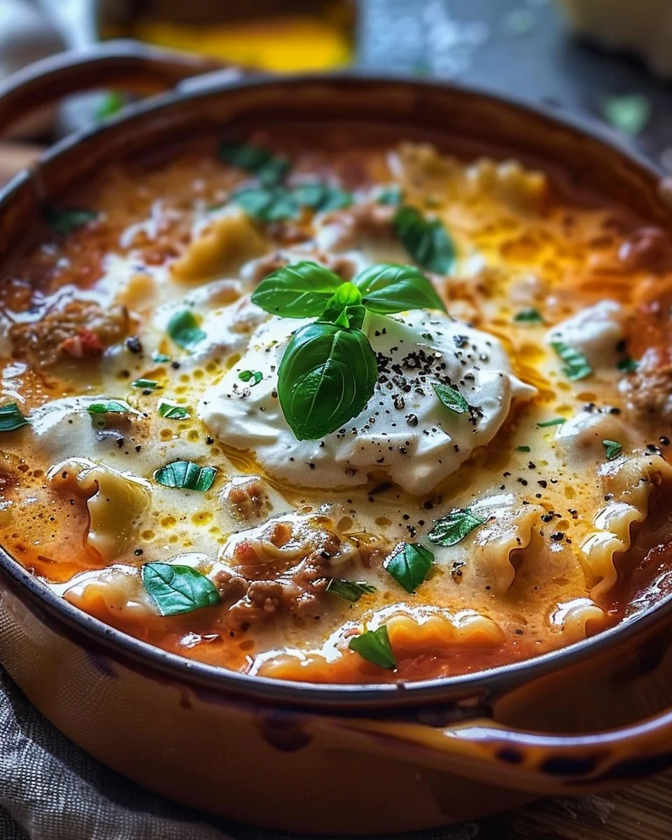 Savory Italian Lasagna Soup