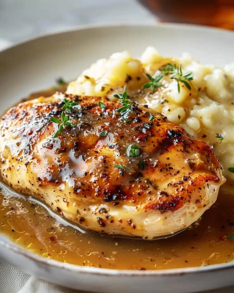 Seared Chicken Breast with Garlic Gravy