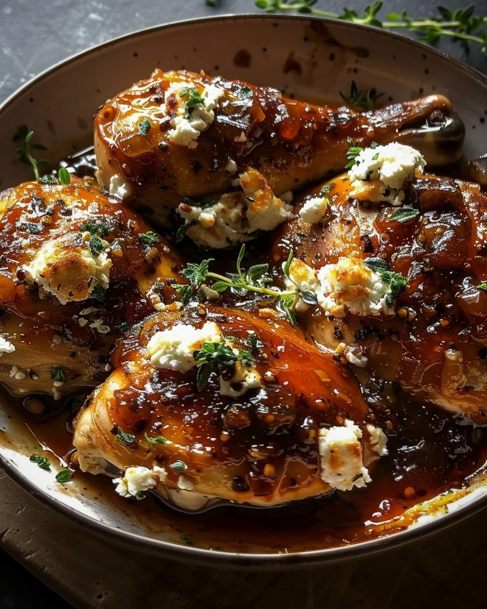 Slow Cooker Chicken with Fig Jam and Goat Cheese