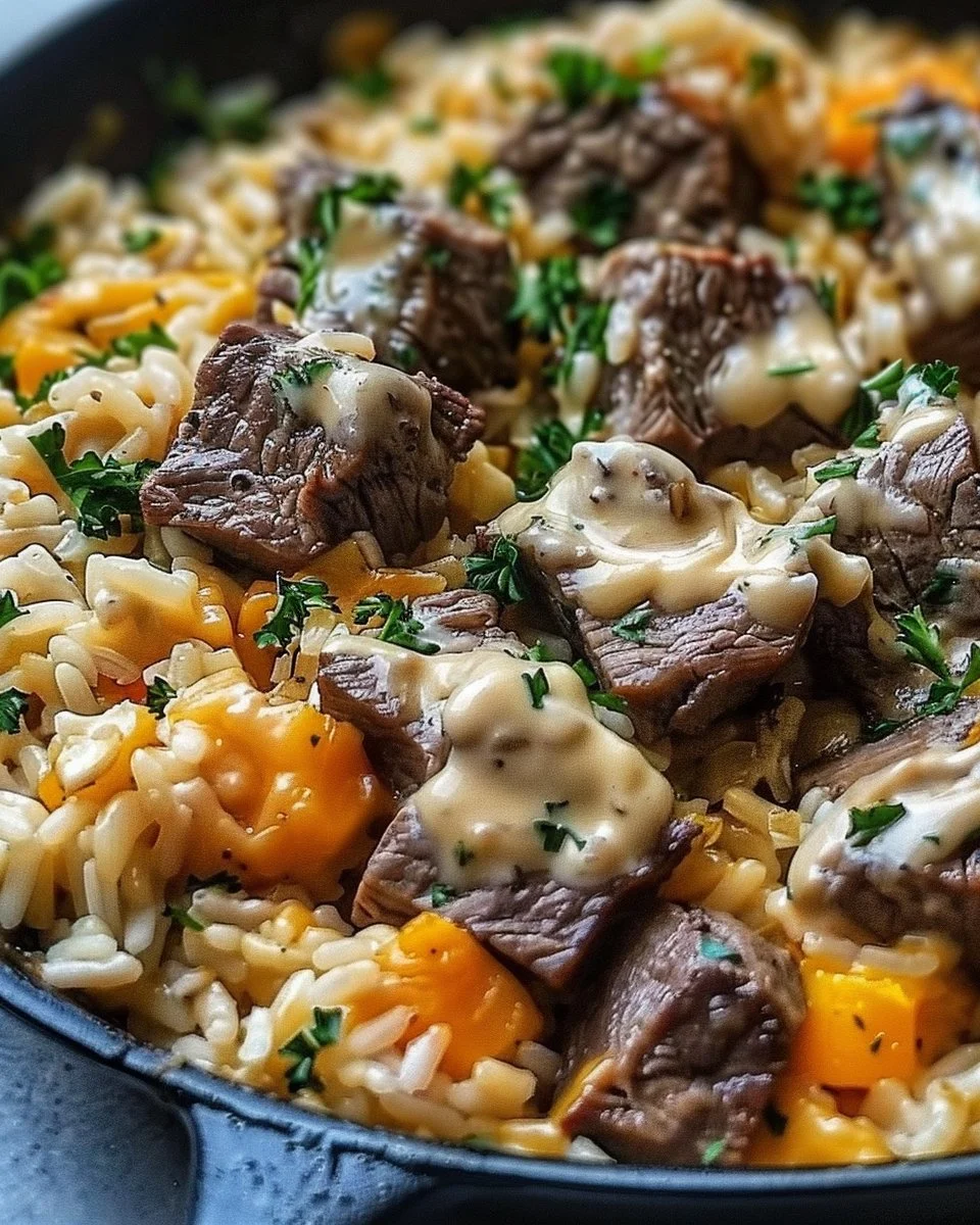 Cheesy Steak and Rice Skillet 2 Cheesy Steak and Rice Skillet
