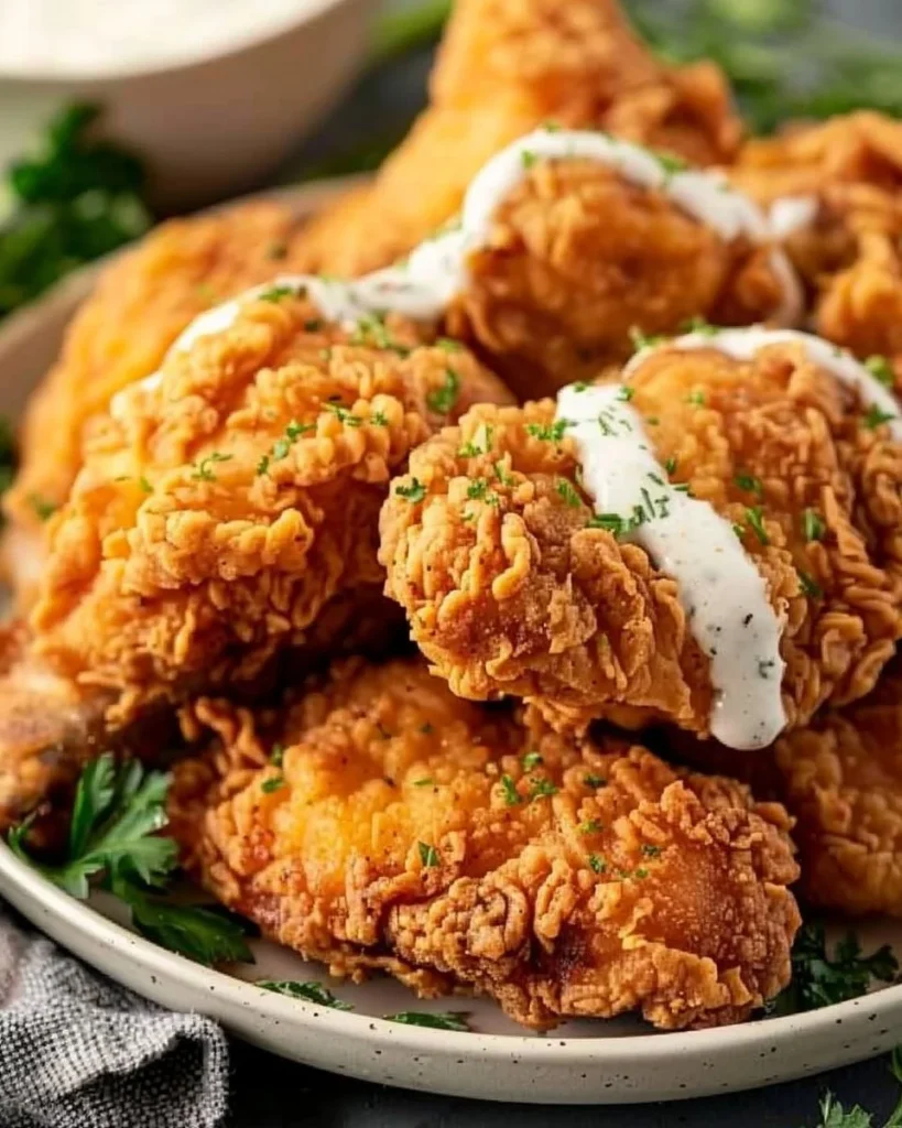 Delicious Chicken Fried Chicken served with sides, golden and crispy.