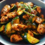 Delicious Chicken Zucchini Stir Fry with vibrant vegetables and tasty sauce