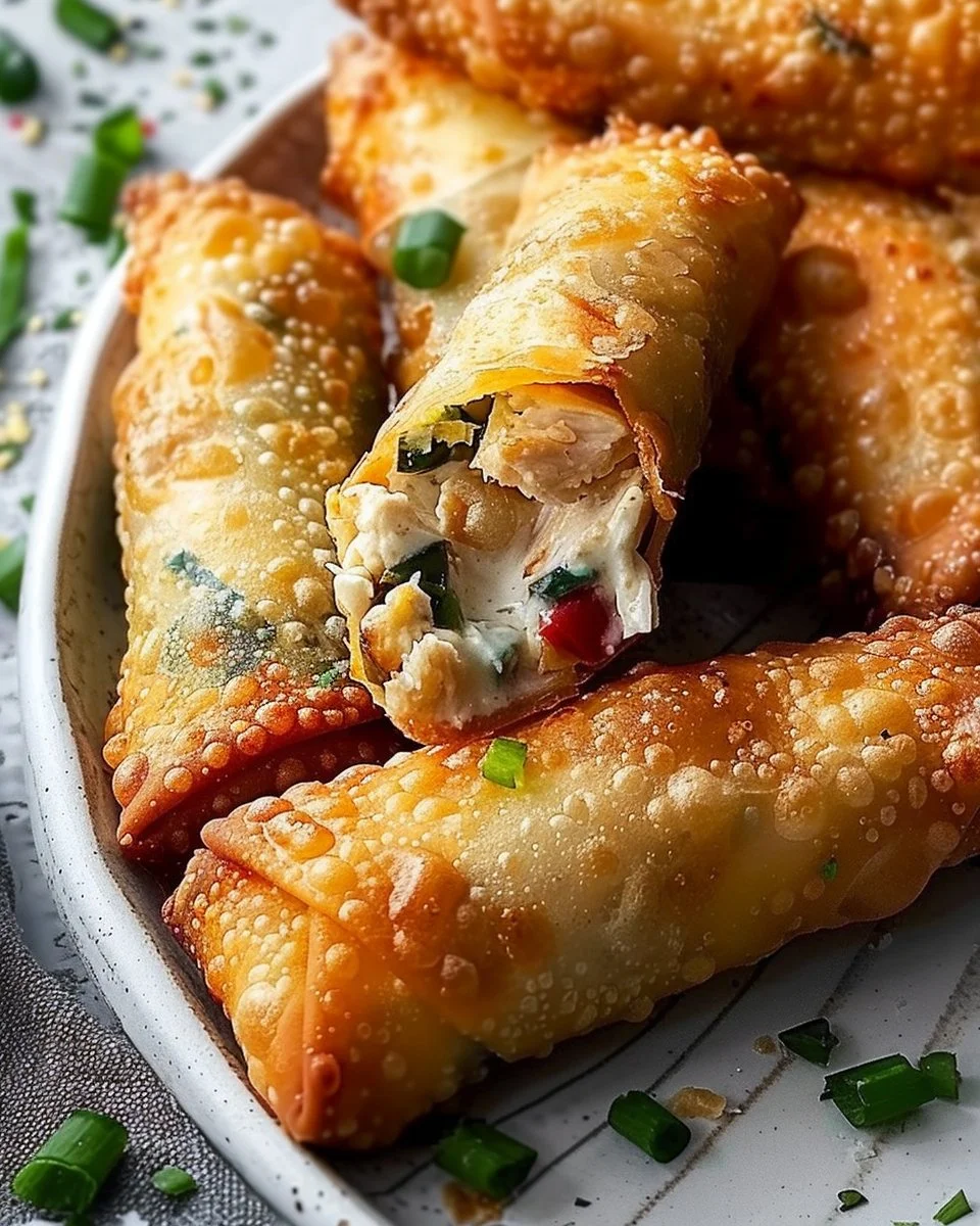 Crispy Air Fryer Chicken Egg Rolls with Cream Cheese & Jalapeño