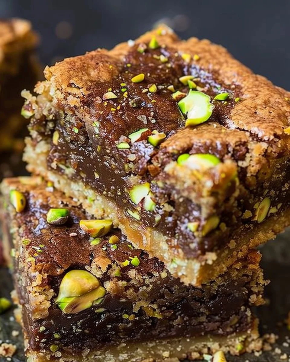 Easy Pistachio Blondies (Brown Butter)