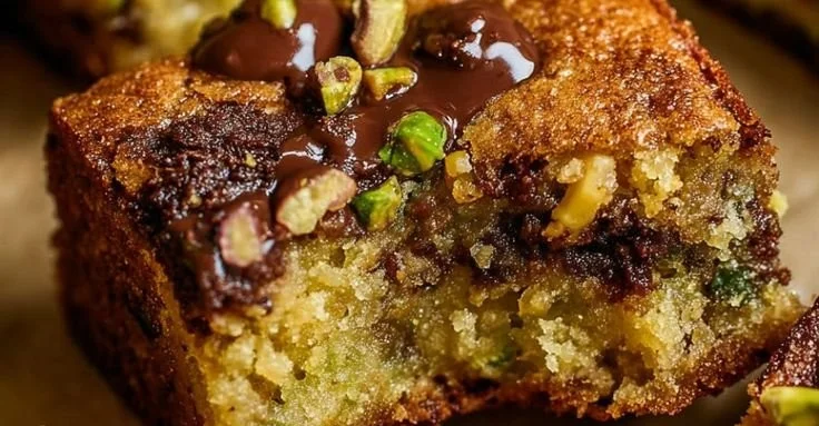 Easy Pistachio Blondies (Brown Butter)