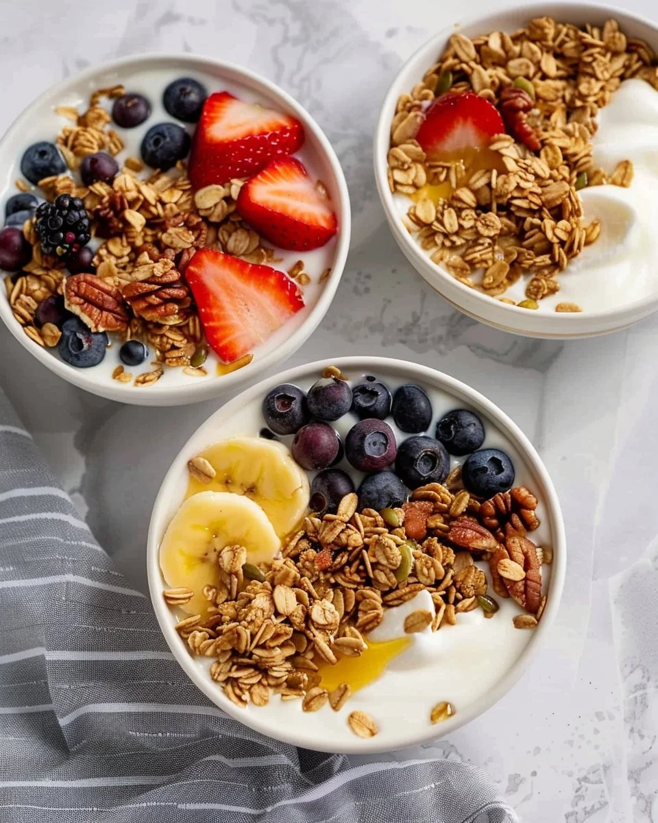 Easy Yogurt Granola Bowls (4 Ways!)