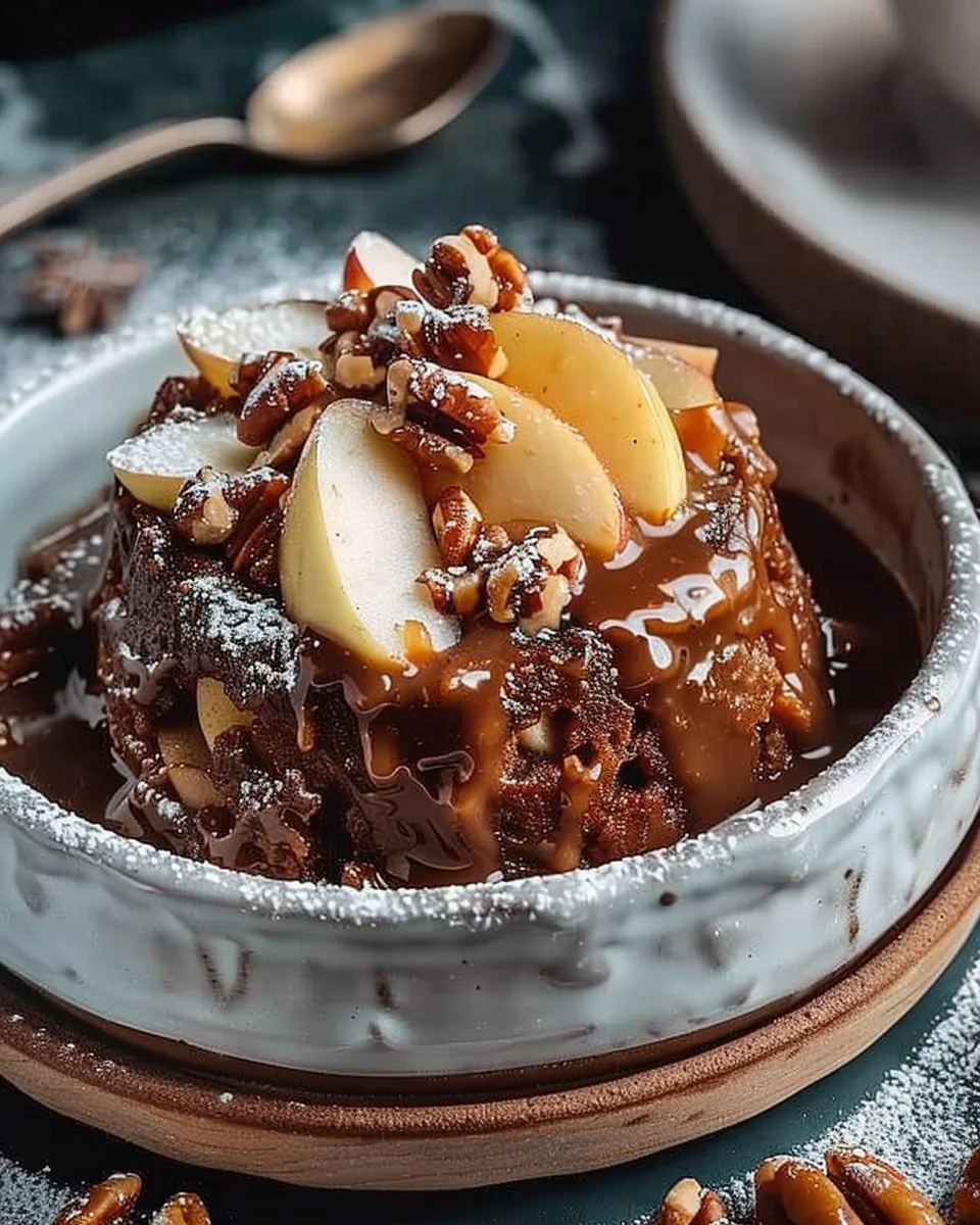 Gingerbread Sticky Toffee Pudding with Apples & Toasted Nuts 1 Gingerbread Sticky Toffee Pudding with Apples and Toasted Nuts dessert