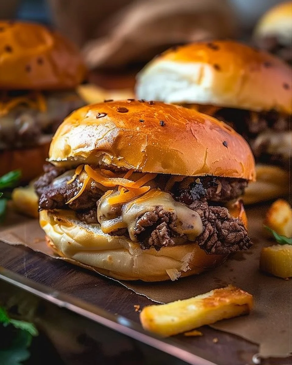 Golden Gourmet Beef and Cheddar Sliders That Melt in Your Mouth