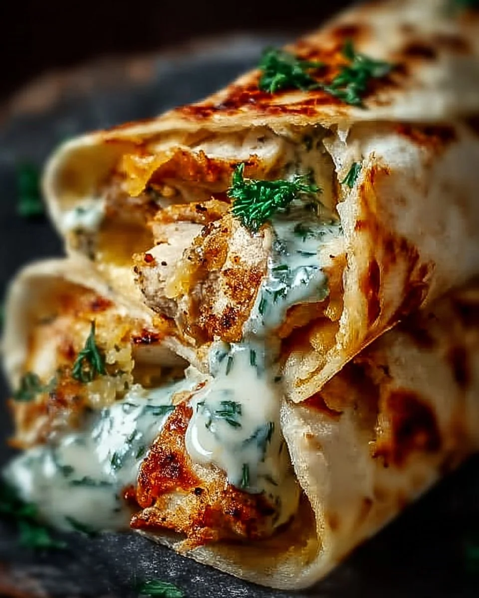Low Carb Cheesy Garlic Chicken Wraps served on a plate with fresh vegetables