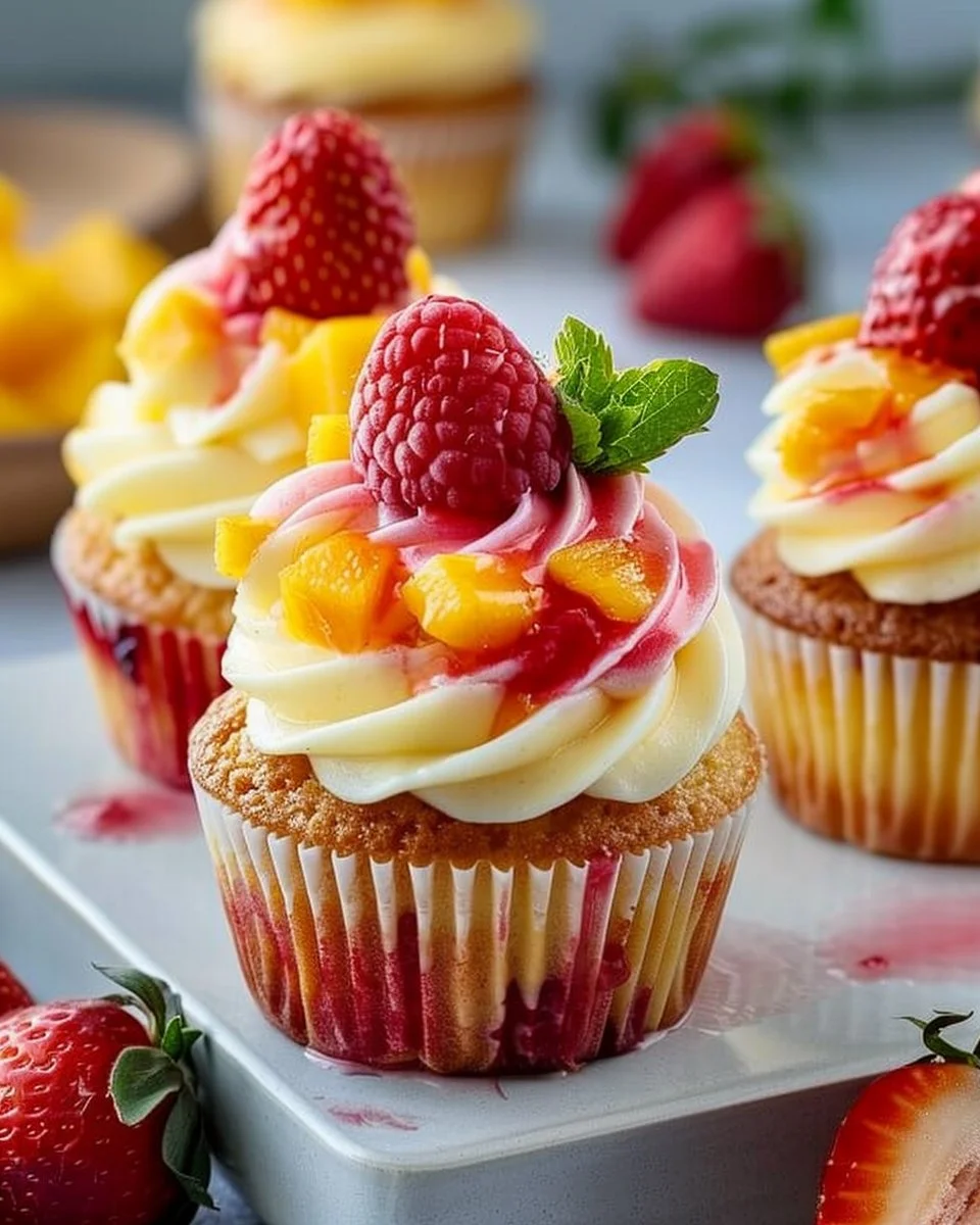 Mango Strawberry Sunset Cupcakes: A Delightful Recipe! 2 Mango Strawberry Sunset Cupcakes: A Delightful Recipe!