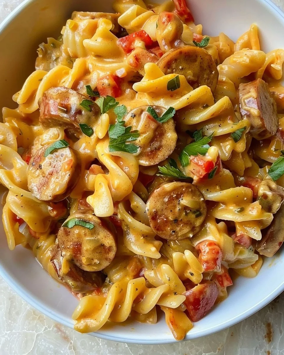 One Pot Creamy Cajun Sausage Pasta 2 One Pot Creamy Cajun Sausage Pasta